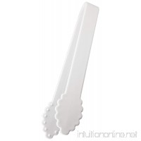 LoTech 9.5 Inch Plastic Tongs (Set of 8) (White) - B01N5U6K7O